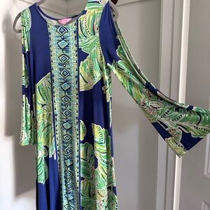 Lilly Pulitzer Blue and Green Long Sleeve Dress